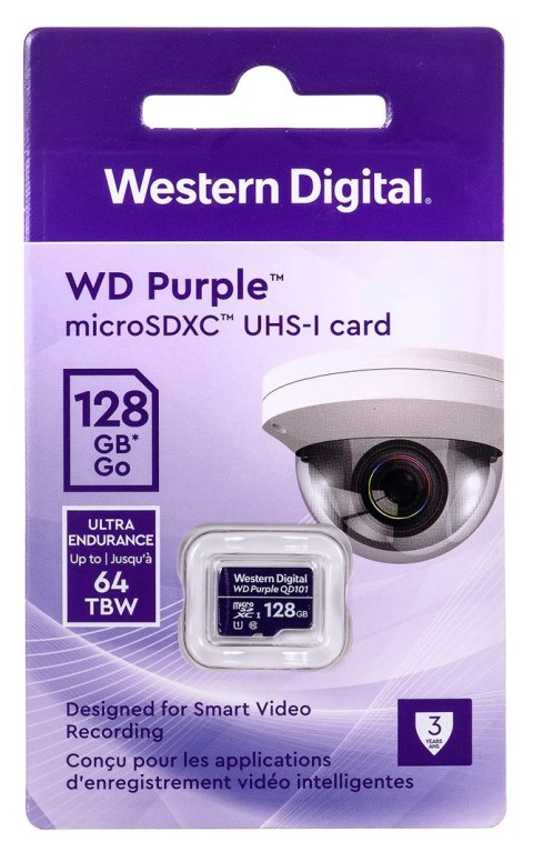 Karta pamięci WD Purple microSDXC WDD0128G1P0C (128GB; Class 10, Class U1) Karta pamięci WD Purple microSDXC WDD0128G1P0C (128GB; Class 10, Class U1)
