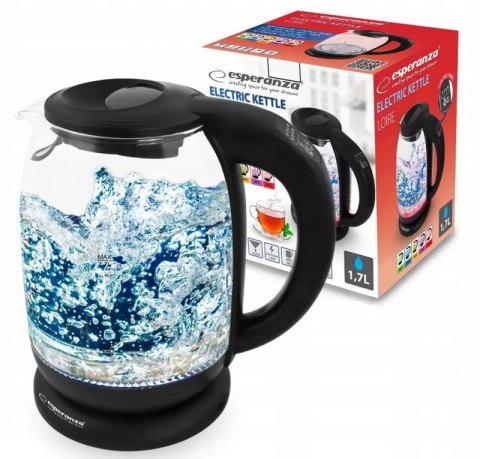 Czajnik ESPERANZA EKK027 (1.7L /2200W /Czarno-przezroczysty ) Czajnik ESPERANZA EKK027 (1.7L /2200W /Czarno-przezroczysty )