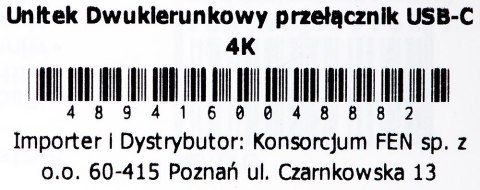 UNITEK PRZEŁĄCZNIK USB-C 4K 144HZ, DWUKIERUNKOWY UNITEK PRZEŁĄCZNIK USB-C 4K 144HZ, DWUKIERUNKOWY