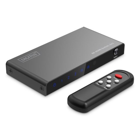 Przełącznik/Switch DIGITUS HDMI 3x1, 8K/60Hz (4:4:4) z HDR, 48 Gbps, HDCP 2.3 Przełącznik/Switch DIGITUS HDMI 3x1, 8K/60Hz (4:4:4) z HDR, 48 Gbps, HDCP 2.3