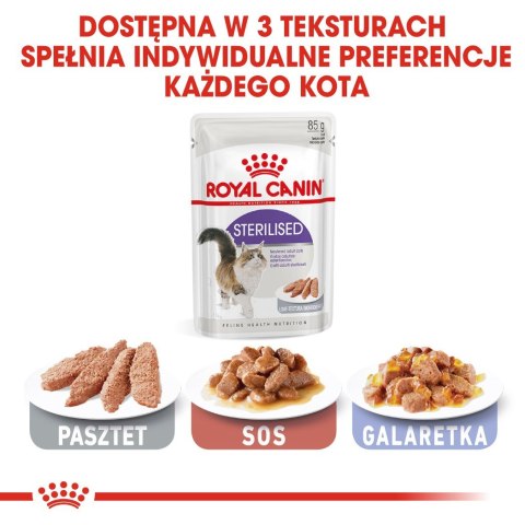 ROYAL CANIN FHN Sterilised w sosie - mokra karma dla kota dorosłego - 12x85g ROYAL CANIN FHN Sterilised w sosie - mokra karma dla kota dorosłego - 12x85g