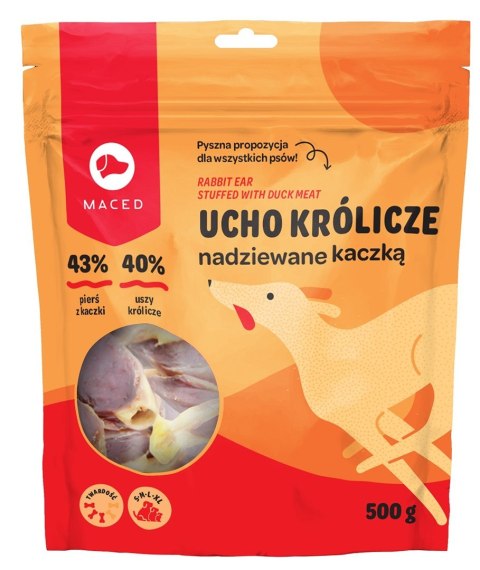 MACED Ucho królicze z kaczką - gryzak dla psa - 500 g MACED Ucho królicze z kaczką - gryzak dla psa - 500 g