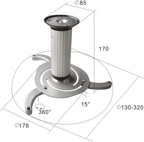Uchwyt do projektora MACLEAN MC-515 S (10 kg/800-1700mm) Uchwyt do projektora MACLEAN MC-515 S (10 kg/800-1700mm)