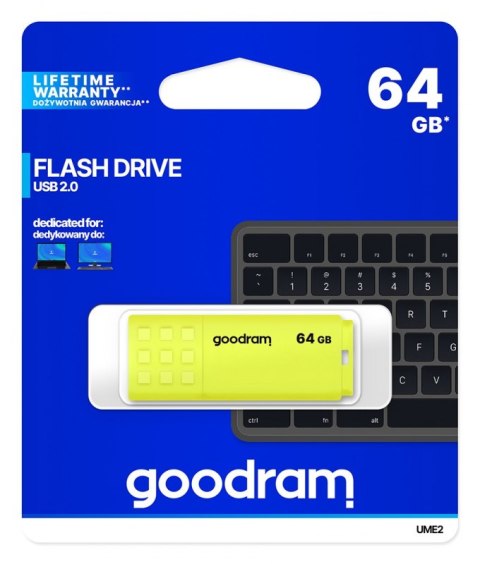 Pendrive (Pamięć USB) GOODRAM (64 GB /USB 2.0 /Żółty ) Pendrive (Pamięć USB) GOODRAM (64 GB /USB 2.0 /Żółty )