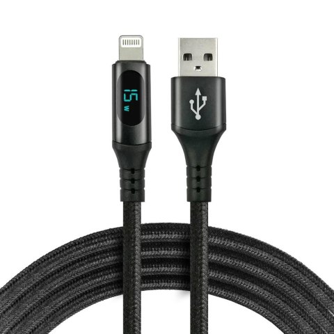 Kabel USB -> Lightning everActive CBB-1IBL 1m 2,4A wbudowany wyświetlacz czarny Kabel USB -> Lightning everActive CBB-1IBL 1m 2,4A wbudowany wyświetlacz czarny
