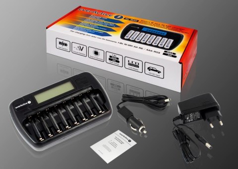 EVERACTIVE ŁADOWARKA PROCESOROWA AAA/AA, 8 W PEŁNI NIEZALEŻNYCH KANAŁÓW, ŁADOWANIE, ODŚWIEŻANIE, ADAPTER 12V W ZEST. NC-800 EVERACTIVE ŁADOWARKA PROCESOROWA AAA/AA, 8 W PEŁNI NIEZALEŻNYCH KANAŁÓW, ŁADOWANIE, ODŚWIEŻANIE, ADAPTER 12V W ZEST. NC-800