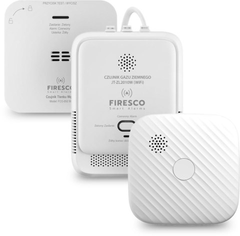 Zestaw czujników WIFI FIRESCO czujnik czadu+czujnik dymu+czujnik gazu Zestaw czujników WIFI FIRESCO czujnik czadu+czujnik dymu+czujnik gazu
