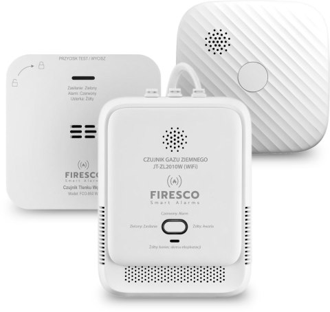 Zestaw czujników WIFI FIRESCO czujnik czadu+czujnik dymu+czujnik gazu Zestaw czujników WIFI FIRESCO czujnik czadu+czujnik dymu+czujnik gazu