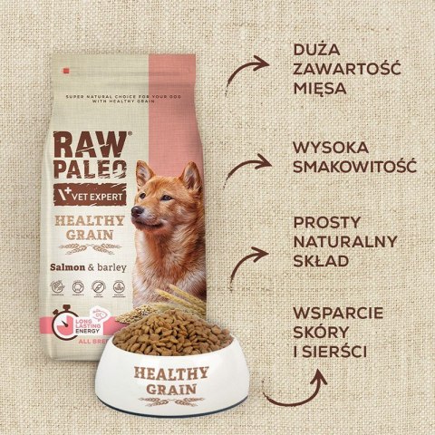 VetExpert Raw Paleo Healthy Grain Salmon&Barley Adult - Karma sucha dla psów - 10kg VetExpert Raw Paleo Healthy Grain Salmon&Barley Adult - Karma sucha dla psów - 10kg