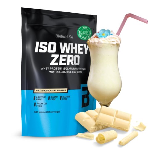 BioTech Iso Whey Zero 500 g Izolat Białko Bez Laktozy WPI Biała czekolada