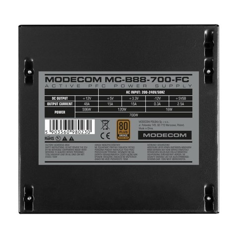 MODECOM ZASILACZ MC-B88-700FC 80+ BRONZE 230V BULK MODECOM ZASILACZ MC-B88-700FC 80+ BRONZE 230V BULK