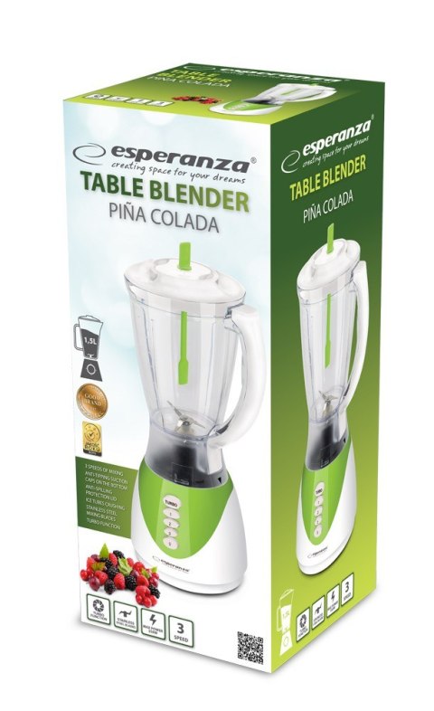 Blender kielichowy Esperanza PINA COLADA EKM023G (350W; kolor biały) Blender kielichowy Esperanza PINA COLADA EKM023G (350W; kolor biały)