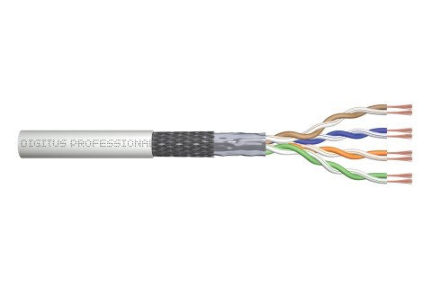 Digitus Kabel typu linka kat.5e, SF/UTP, AWG 26/7, PVC, 100m, szary, karton Digitus Kabel typu linka kat.5e, SF/UTP, AWG 26/7, PVC, 100m, szary, karton