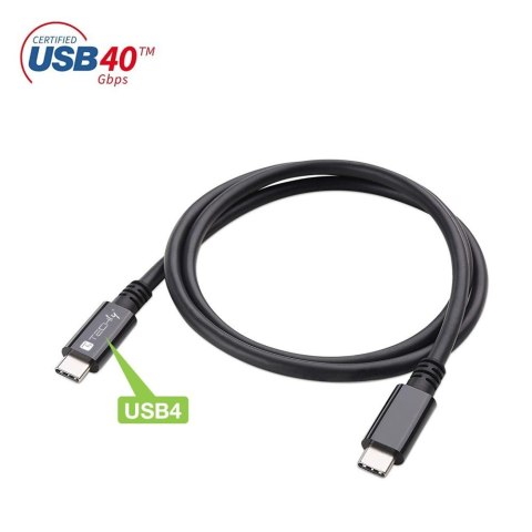 Techly ICOC MUSB40-CMCM08 kabel USB USB4 Gen 3x2 0,8 m USB C Czarny Techly ICOC MUSB40-CMCM08 kabel USB USB4 Gen 3x2 0,8 m USB C Czarny