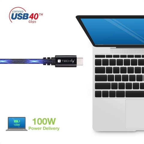 Techly ICOC MUSB40-CMCM08 kabel USB USB4 Gen 3x2 0,8 m USB C Czarny Techly ICOC MUSB40-CMCM08 kabel USB USB4 Gen 3x2 0,8 m USB C Czarny