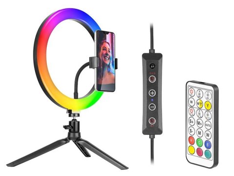 Lampa pierścieniowa RGB Tracer RING 26cm ze statywem Lampa pierścieniowa RGB Tracer RING 26cm ze statywem