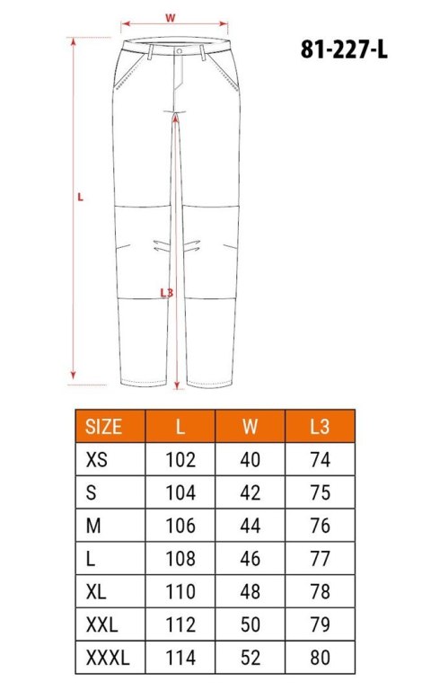Spodnie robocze PREMIUM, 100% bawełna, ripstop, rozmiar L Spodnie robocze PREMIUM, 100% bawełna, ripstop, rozmiar L