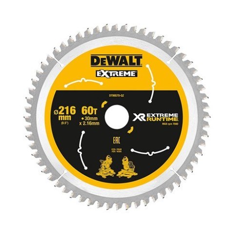 DeWALT DT99570-QZ ostrze do piły tarczowej 21,6 cm 1 szt. DeWALT DT99570-QZ ostrze do piły tarczowej 21,6 cm 1 szt.