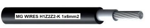 Przewód fotowoltaiczny // MG Wires // 1x6mm2, 0,6/1kV czarny H1Z2Z2-K-6mm2 BK, szpula 500m Przewód fotowoltaiczny // MG Wires // 1x6mm2, 0,6/1kV czarny H1Z2Z2-K-6mm2 BK, szpula 500m