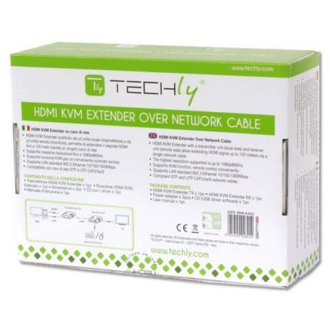 TECHLY KVM EXTENDER HDMI+USB PO SKRĘTCE DO 120M IDATA HDMI-KVM2 TECHLY KVM EXTENDER HDMI+USB PO SKRĘTCE DO 120M IDATA HDMI-KVM2