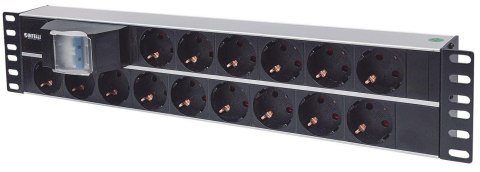 Intellinet 714051 rozdzielacz zasilania PDU 15 x gniazdo sieciowe 2U Aluminium, Czarny Intellinet 714051 rozdzielacz zasilania PDU 15 x gniazdo sieciowe 2U Aluminium, Czarny