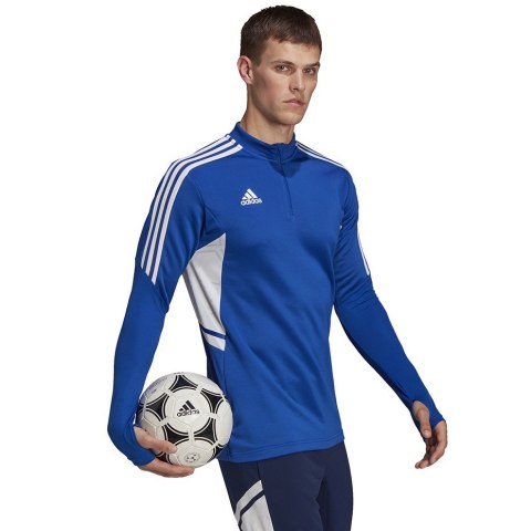 Bluza męska adidas Condivo 22 Training 1/2 zip niebiesko-biała HA6271 Bluza męska adidas Condivo 22 Training 1/2 zip niebiesko-biała HA6271