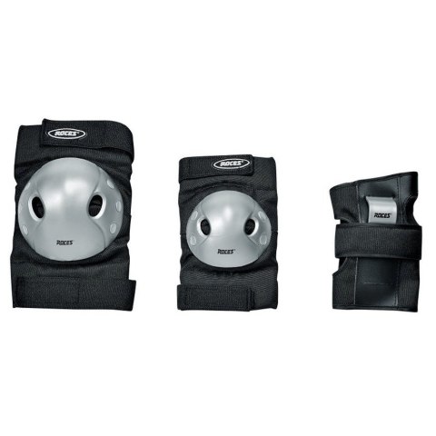 Ochraniacze na łyżworolki Roces Extra Three Pack czarno-szare 301366 01 L Ochraniacze na łyżworolki Roces Extra Three Pack czarno-szare 301366 01 L