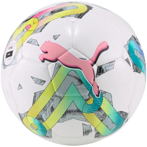 Piłka nożna Puma Orbita 4 HYB FIFA Basic biało-zielono-różowa 83778 01 5 Piłka nożna Puma Orbita 4 HYB FIFA Basic biało-zielono-różowa 83778 01 5