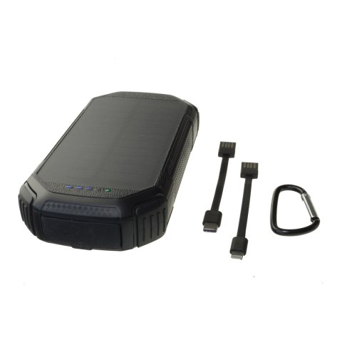 POWERNEED POWER BANK Z PANELEM SOLARNYM 20000MAH LI-POLY PV 1,5W QI 2A USB QC 3.0 LED POWER DELIVERY CZARNY S20000C POWERNEED POWER BANK Z PANELEM SOLARNYM 20000MAH LI-POLY PV 1,5W QI 2A USB QC 3.0 LED POWER DELIVERY CZARNY S20000C
