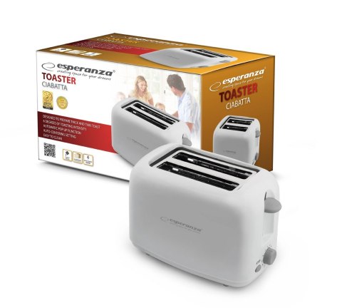 Toster Esperanza Ciabatta EKT002 (600W; kolor biały) Toster Esperanza Ciabatta EKT002 (600W; kolor biały)