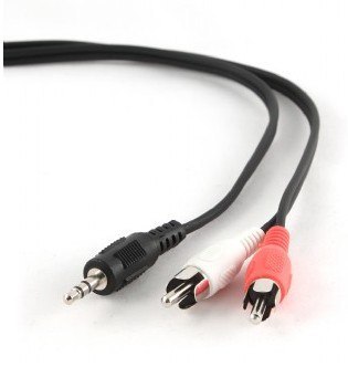 Kabel GEMBIRD CCA-458 (2x Cinch M - Mini Jack M; 1,5m; kolor czarny) Kabel GEMBIRD CCA-458 (2x Cinch M - Mini Jack M; 1,5m; kolor czarny)