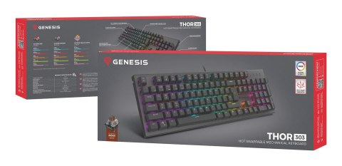 GENESIS Thor 303 klawiatura Gaming USB QWERTZ Niemiecki Czarny GENESIS Thor 303 klawiatura Gaming USB QWERTZ Niemiecki Czarny