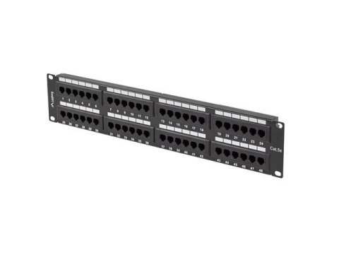 PATCH PANEL 48 PORT 2U 19" KAT.5E UTP CZARNY LANBERG PATCH PANEL 48 PORT 2U 19" KAT.5E UTP CZARNY LANBERG