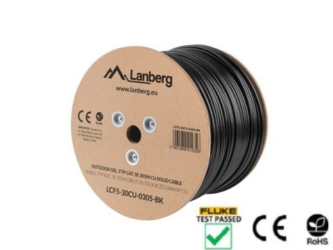 Kabel FTP Lanberg LCF5-30CU-0305-BK (F/UTP, RJ45 - F/UTP, RJ45 ; FTP; 305m; kat. 5e; kolor czarny) Kabel FTP Lanberg LCF5-30CU-0305-BK (F/UTP, RJ45 - F/UTP, RJ45 ; FTP; 305m; kat. 5e; kolor czarny)