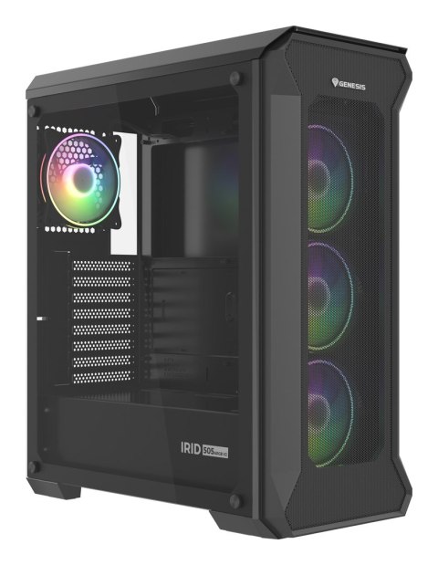 Obudowa NATEC Genesis Irid 505 ARGB NPC-1518 (ATX. Micro ATX. Mini ITX; kolor czarny) Obudowa NATEC Genesis Irid 505 ARGB NPC-1518 (ATX. Micro ATX. Mini ITX; kolor czarny)