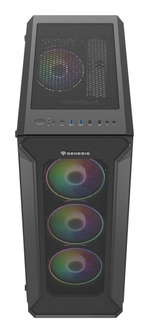 Obudowa NATEC Genesis Irid 505 ARGB NPC-1518 (ATX. Micro ATX. Mini ITX; kolor czarny) Obudowa NATEC Genesis Irid 505 ARGB NPC-1518 (ATX. Micro ATX. Mini ITX; kolor czarny)