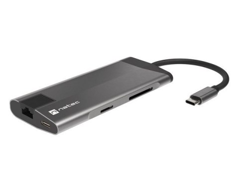 NATEC MULTIPORT ADAPTER FOWLER PLUS USB-C-> USB 3.0 3X, HDMI 4K, USB-C PD, RJ45, MICRO SD NMP-1690 NATEC MULTIPORT ADAPTER FOWLER PLUS USB-C-> USB 3.0 3X, HDMI 4K, USB-C PD, RJ45, MICRO SD NMP-1690