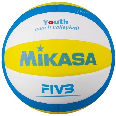 Piłka siatkowa plażowa Mikasa SBV żółto-niebiesko-biała rozm. 5 Piłka siatkowa plażowa Mikasa SBV żółto-niebiesko-biała rozm. 5