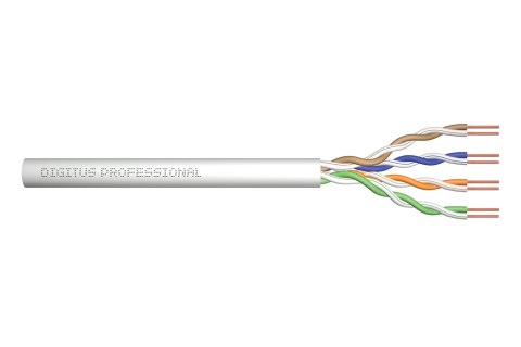 Kabel instalacyjny DIGITUS kat.5e, U/UTP, Eca, AWG24/1, PVC, 100m, szary Kabel instalacyjny DIGITUS kat.5e, U/UTP, Eca, AWG24/1, PVC, 100m, szary
