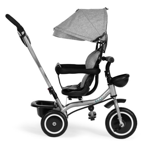 Trójkołowy rowerek spacerówka 2w1 obracane siedzisko składany daszek - szary ECOTOYS Trójkołowy rowerek spacerówka 2w1 obracane siedzisko składany daszek - szary ECOTOYS
