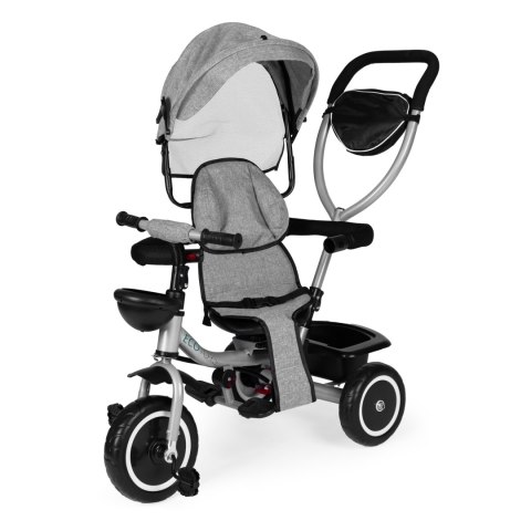 Trójkołowy rowerek spacerówka 2w1 obracane siedzisko składany daszek - szary ECOTOYS Trójkołowy rowerek spacerówka 2w1 obracane siedzisko składany daszek - szary ECOTOYS