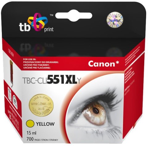 Wkład TB PRINT TBC-CLI551XLY Zamiennik Canon CLI-551XL YL TBC-CLI551XLY Wkład TB PRINT TBC-CLI551XLY Zamiennik Canon CLI-551XL YL TBC-CLI551XLY