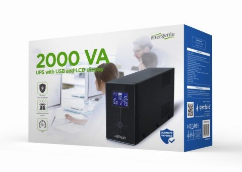 ENERGENIE ZASILACZ AWARYJNY UPS AVR 2000VA LCD, 3X C13, 2X SCHUKO, USB, RJ45 ENERGENIE ZASILACZ AWARYJNY UPS AVR 2000VA LCD, 3X C13, 2X SCHUKO, USB, RJ45