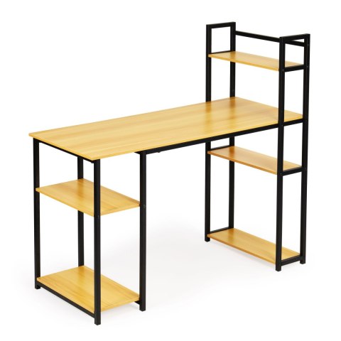 BIURKO KOMPUTEROWE BIUROWE STÓŁ + REGAŁ PÓŁKI LOFT JASNY DĄB MODERNHOME