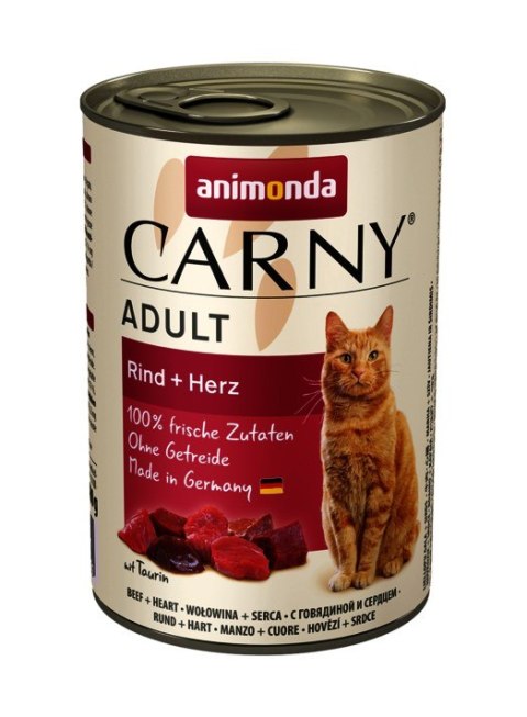 ANIMONDA Carny Adult smak: wołowina i serca - mokra karma dla kota - 400g ANIMONDA Carny Adult smak: wołowina i serca - mokra karma dla kota - 400g