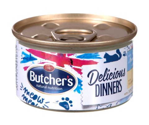 BUTCHER'S Classic Delicious Dinners z tuńczykiem i rybą morską - puszka 85g BUTCHER'S Classic Delicious Dinners z tuńczykiem i rybą morską - puszka 85g