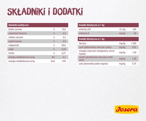 Josera Karma Pate Kurczak i marchew dla kociąt 85g