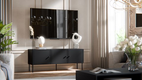 Szafka RTV 3D PALAZZO BIS 151x40x60 czarny mat Szafka RTV 3D PALAZZO BIS 151x40x60 czarny mat