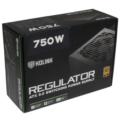 Zasilacz Kolink Regulator 80 PLUS Gold, ATX 3.0, PCIe 5.0, modułowy - 750 W Zasilacz Kolink Regulator 80 PLUS Gold, ATX 3.0, PCIe 5.0, modułowy - 750 W
