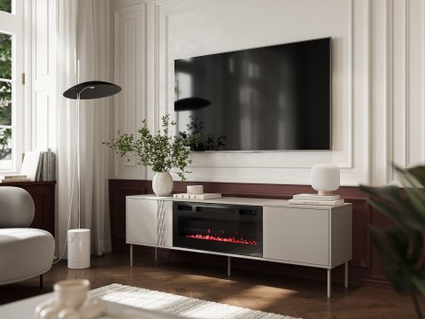 Szafka RTV EF + kominek czarny TRESSE 180x40x54,5 kaszmir mat Szafka RTV EF + kominek czarny TRESSE 180x40x54,5 kaszmir mat